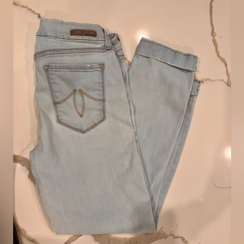Level 99 Lily Cropped Skinny Straight Women's Light Blue Jeans Size 29